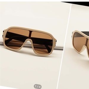 Beige Aviator Glasses